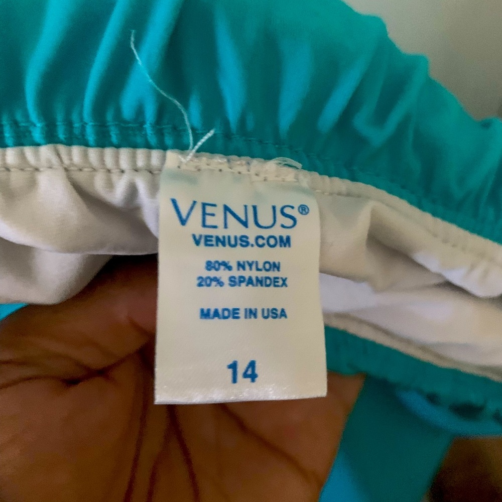 Turquoise Tankini top and bottom bathing suit 14